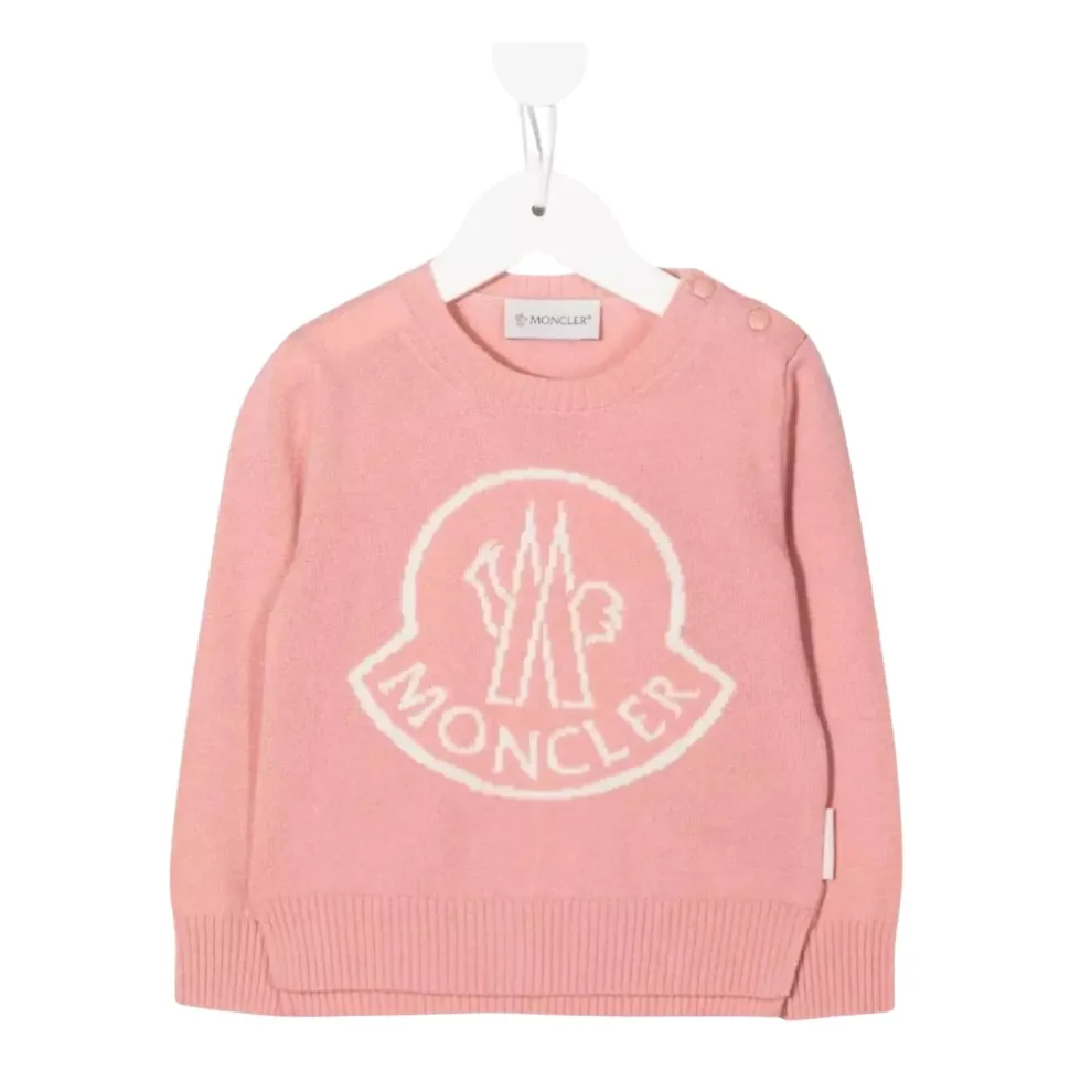 Różowy Sweter z Logo 0-3 Lat
