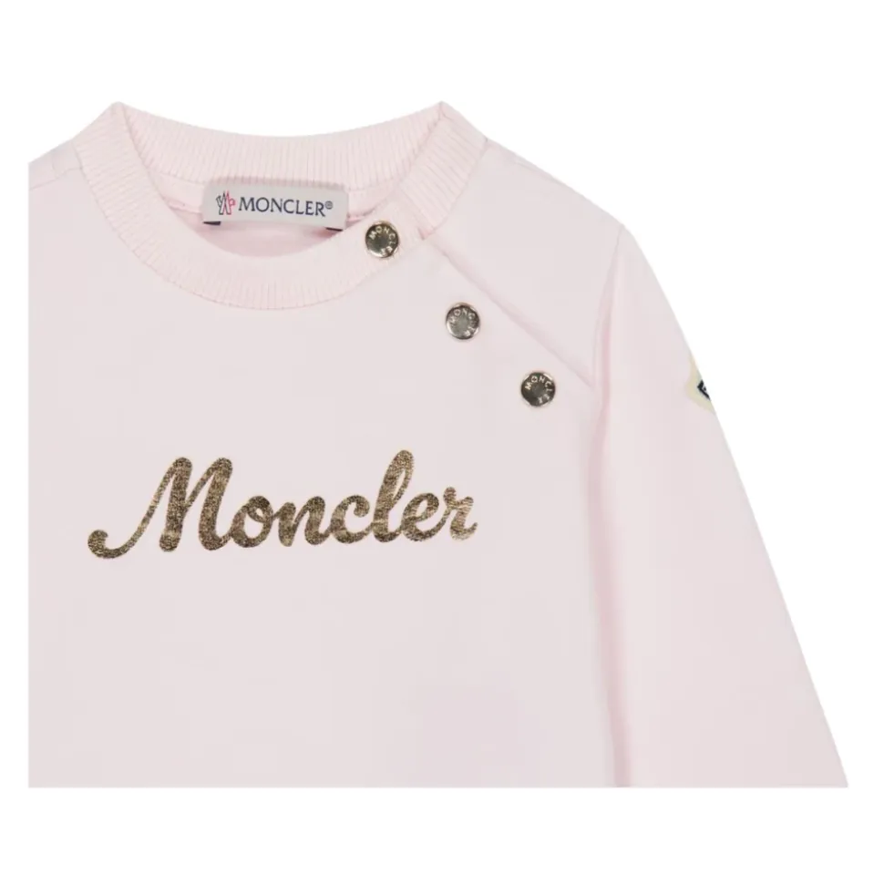 Różowy Sweter z Nadrukiem Logo