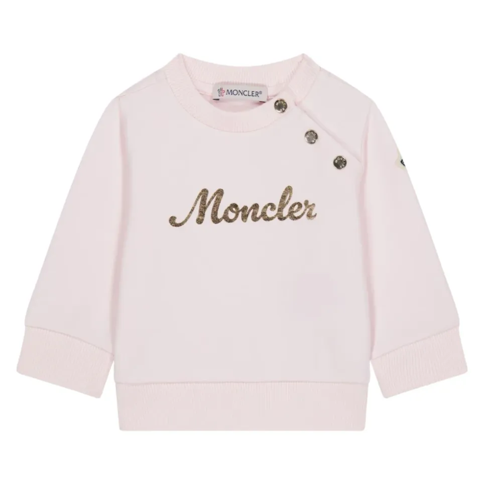 Różowy Sweter z Nadrukiem Logo