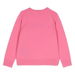 Różowy Sweter z Srebrnymi Guzikami
