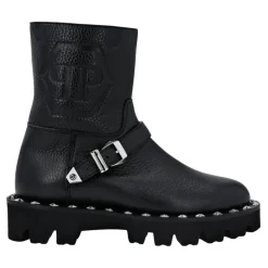 Skórzane Botki Motocyklowe z Monogramem