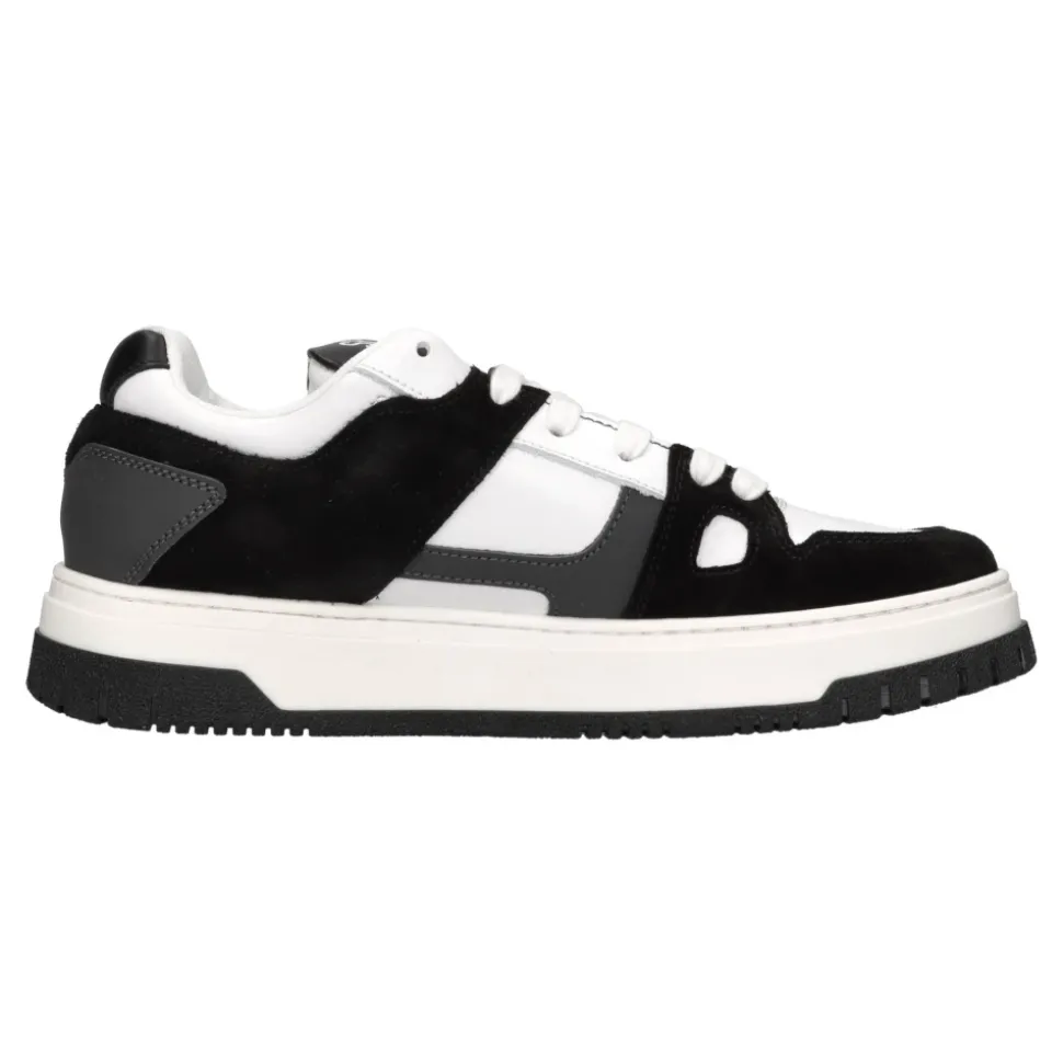Skórzane sneakersy z zamszem