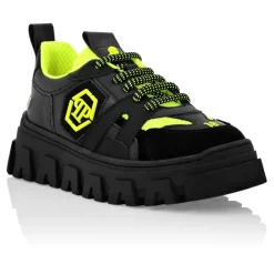 Sneakersy Lo-top Mix Materiałów Sześciokąt Neon