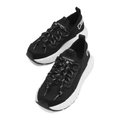 Sneakersy z dżerseju i dzielonej skóry cielęcej