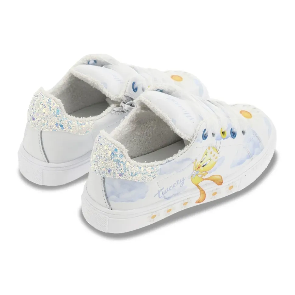 Sneakersy ze skóry z nadrukiem