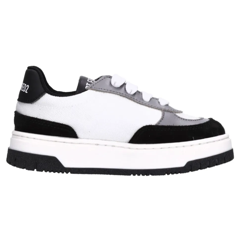 Sneakersy z zamszu i materiału