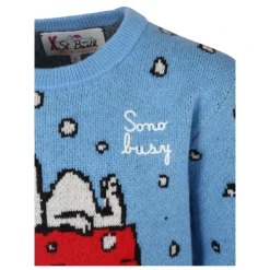 Snoopy Jacquard Sweter Dziewczęcy z Kaszmiru