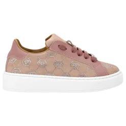 Suede Lo-Top Sneakers Monogram Strass