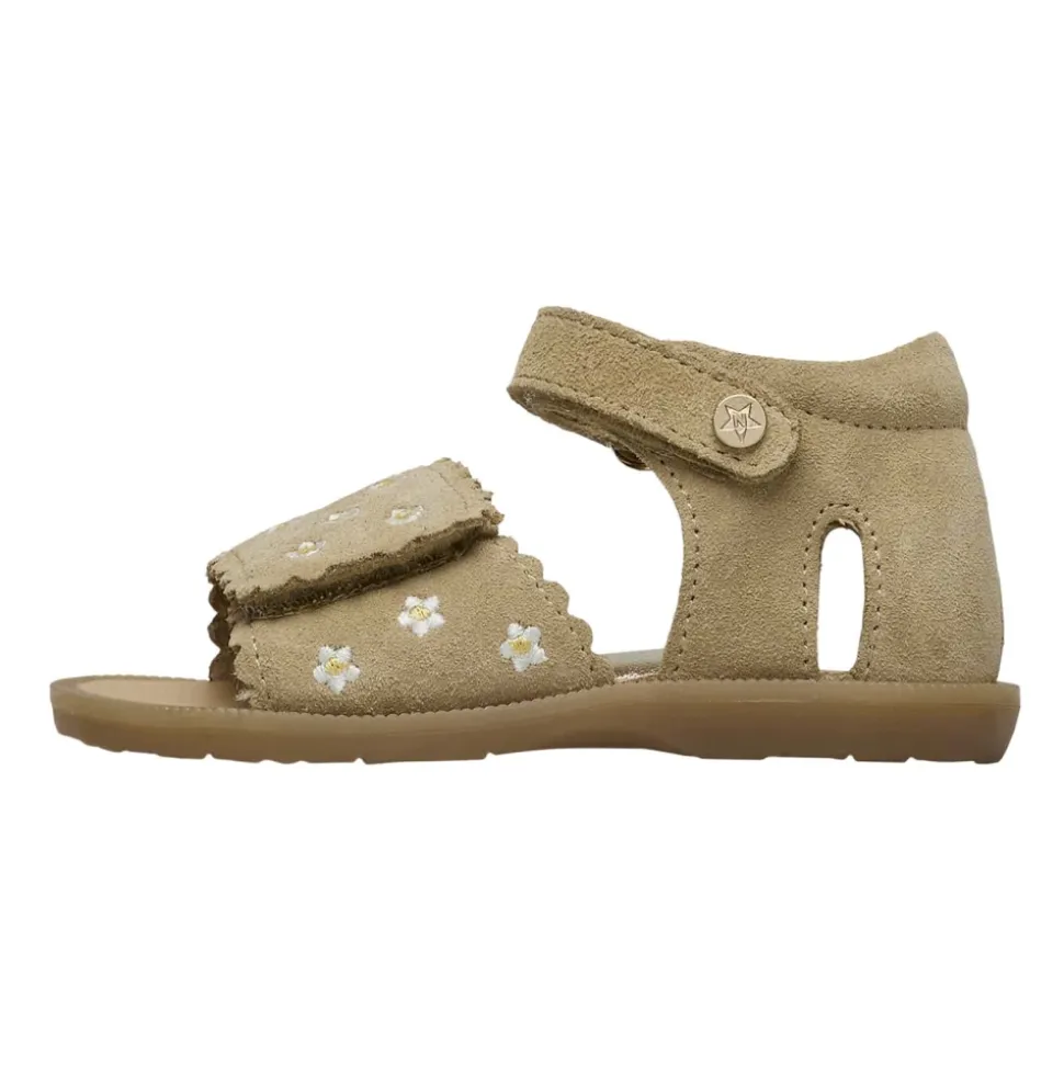 Suede sandals with daisies MAYA EMBR
