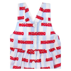 Sukienka w pionowe paski z nadrukiem logo
