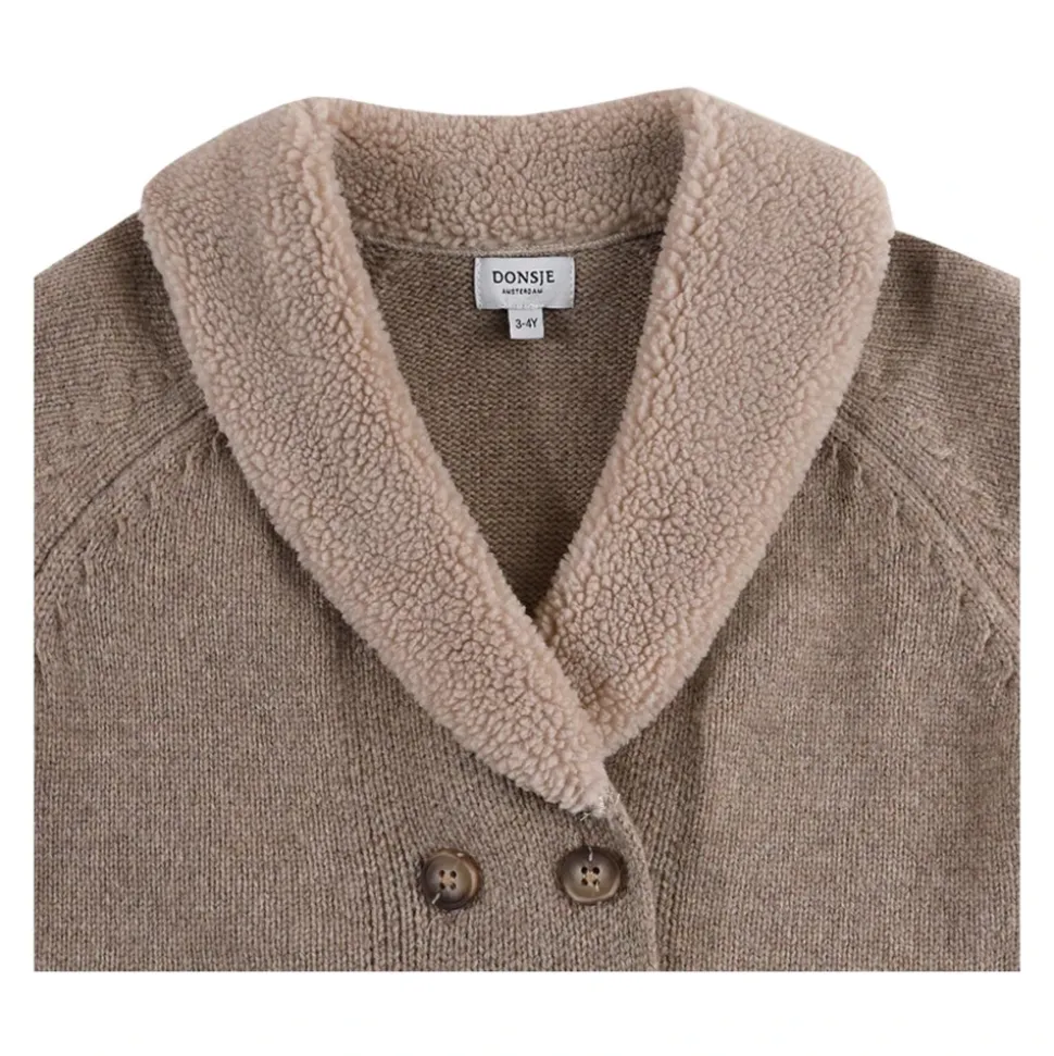 Sweter bez rękawów z wełny merynosa w kolorze brązowym