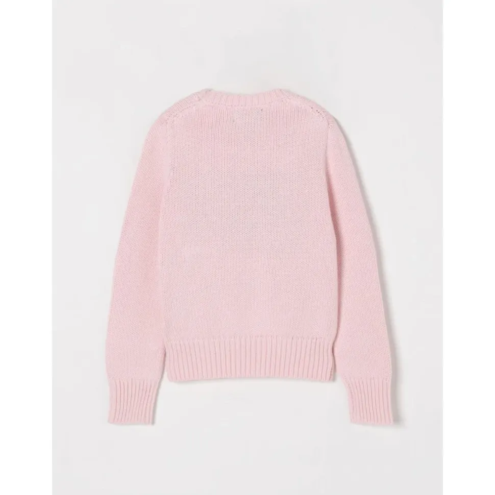 Sweter dziergany z motywem flagi amerykańskiej