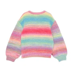 Sweter w Pasy w Tęczowych Kolorach
