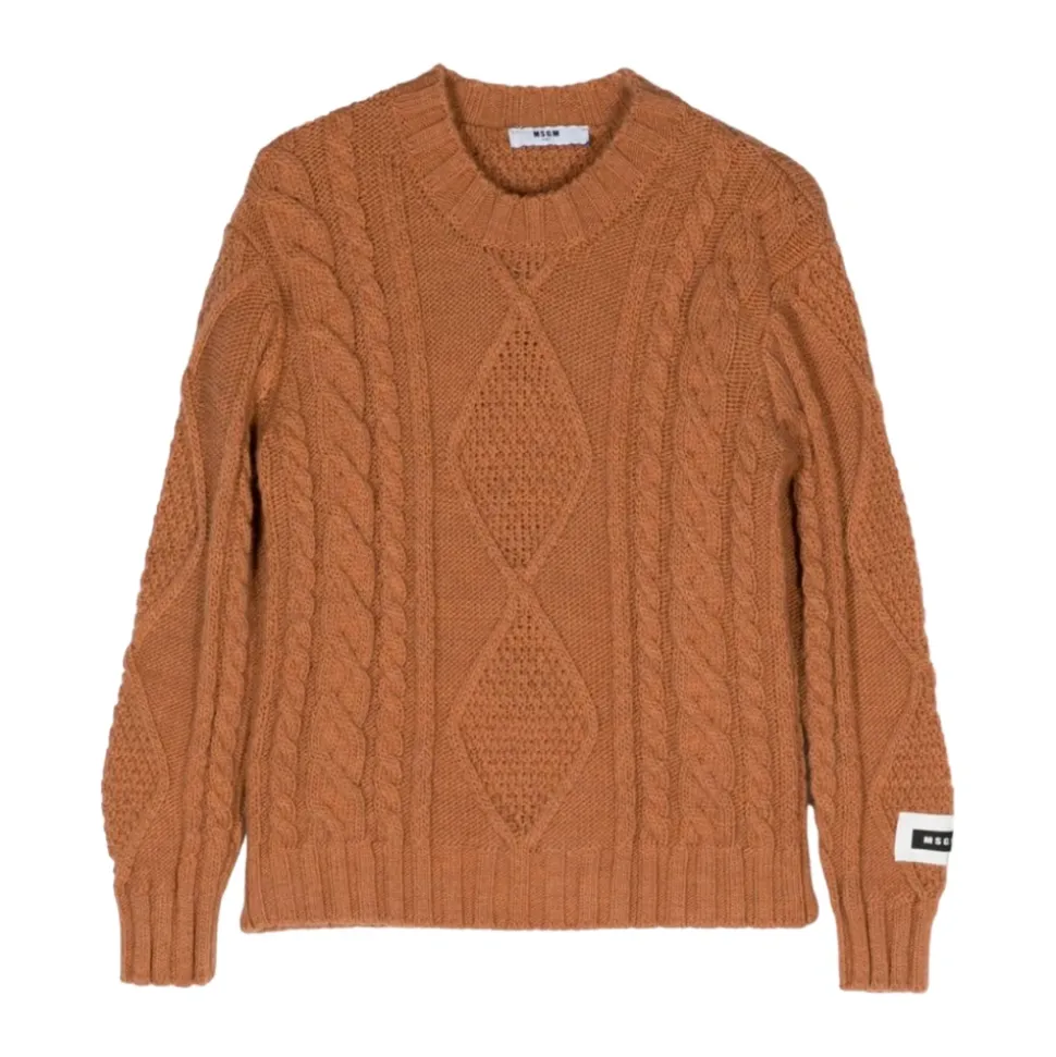 Sweter z dzianiny kablowej