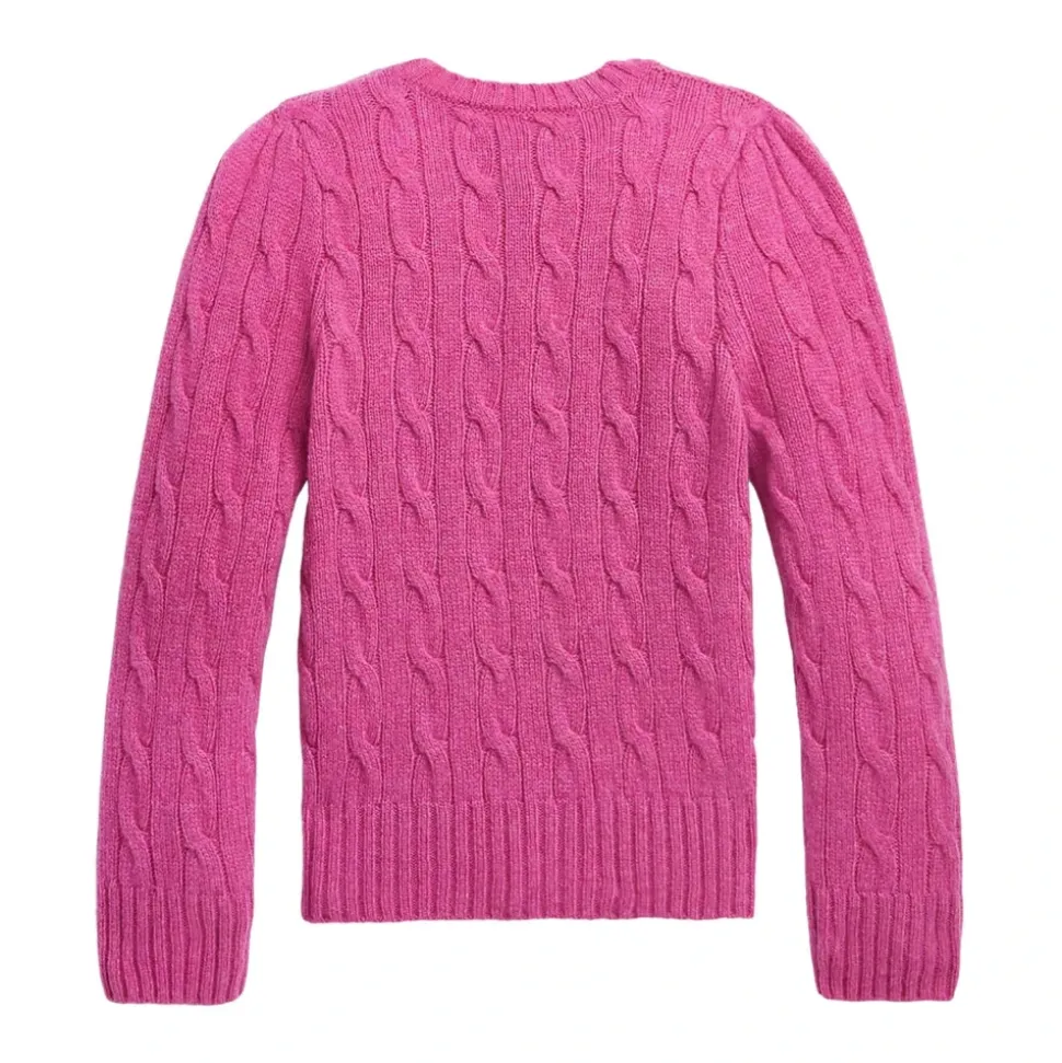 Sweter z dzianiny kablowej z mieszanki kaszmiru
