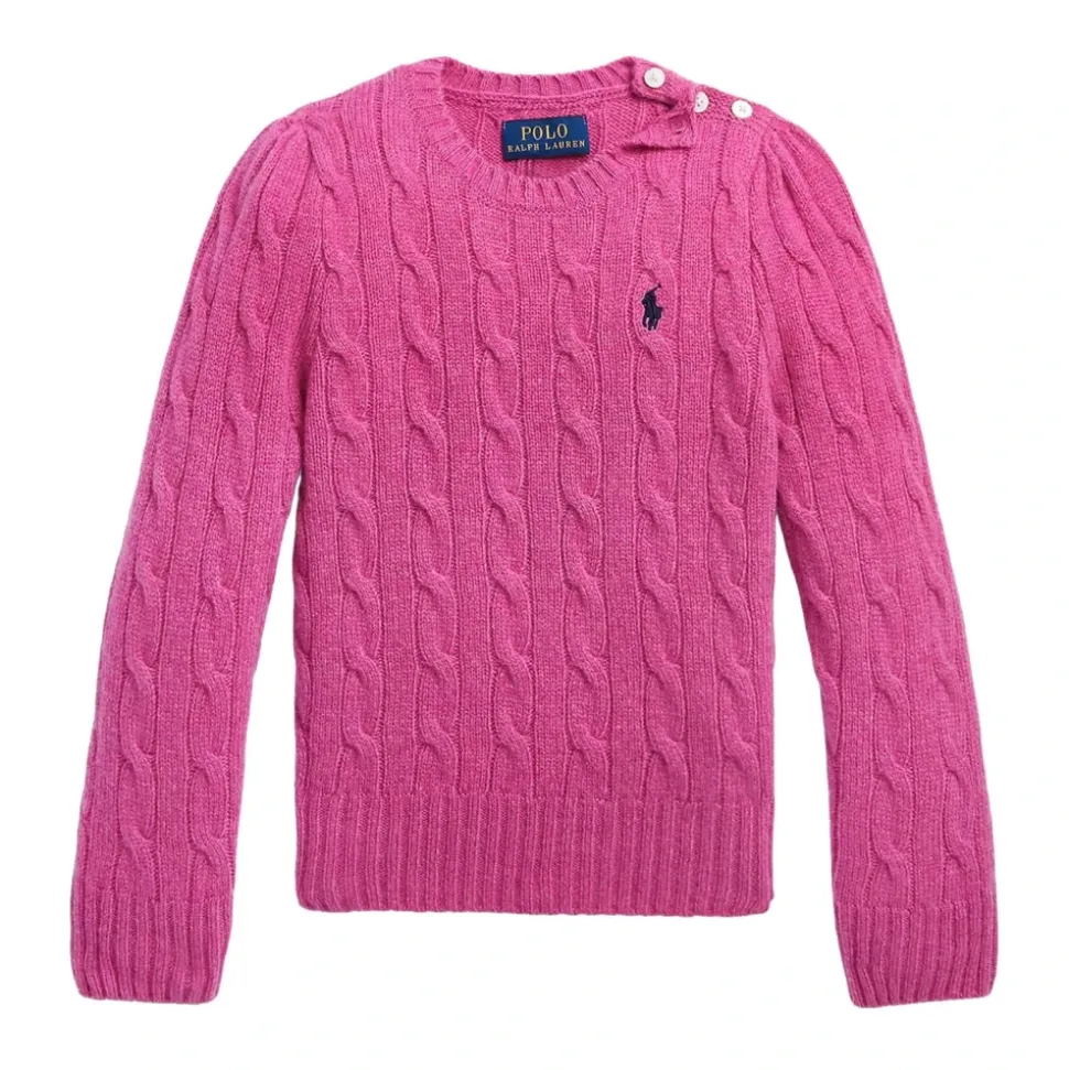 Sweter z dzianiny kablowej z mieszanki kaszmiru