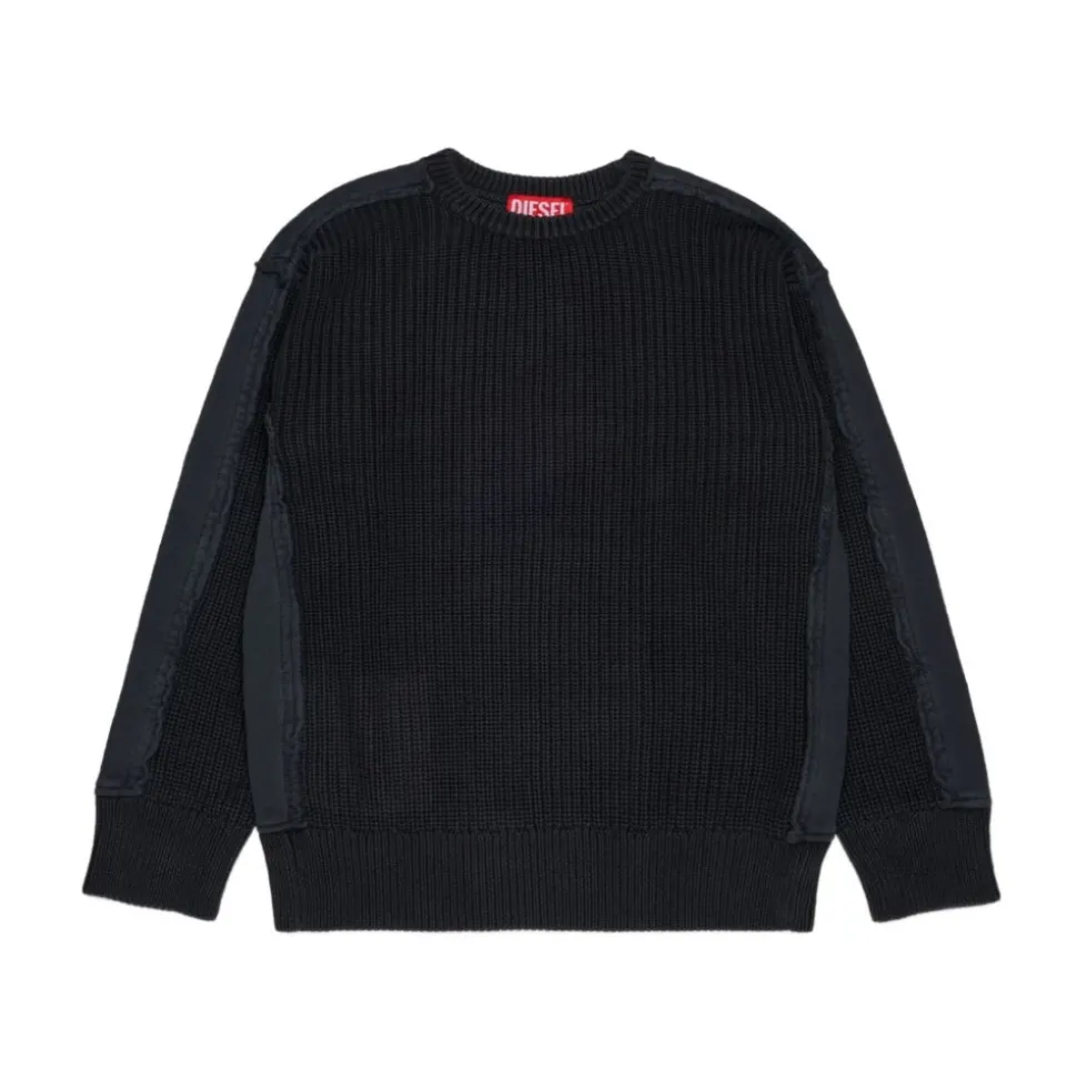 Sweter z dzianiny polarowej z efektem używanego