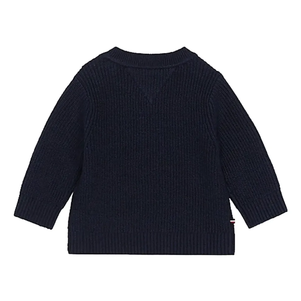 Sweter z dzianiny prążkowanej z okrągłym dekoltem