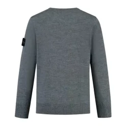 Sweter z żebrowanym dekoltem