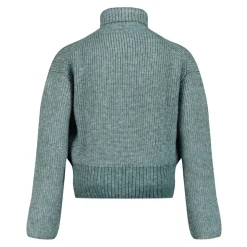 Sweter z Golfem z Prążkowanej Dzianiny