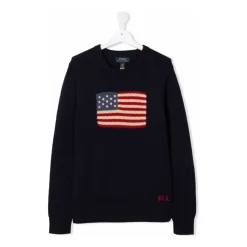 Sweter z intarsją flagi
