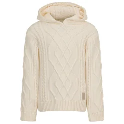 Sweter z kapturem z dzianiny kablowej