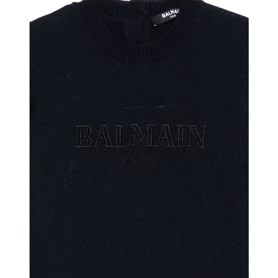 Sweter z Logo Ozdobiony Guzikami