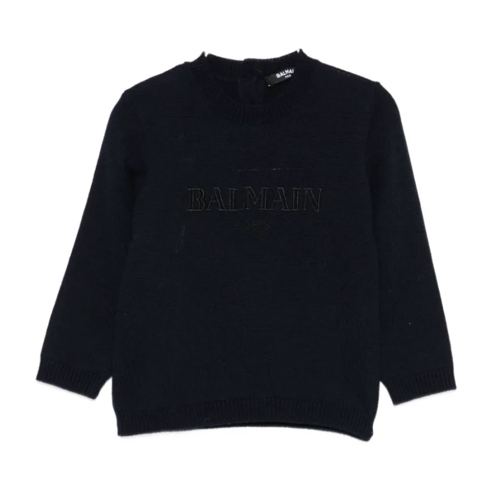 Sweter z Logo Ozdobiony Guzikami