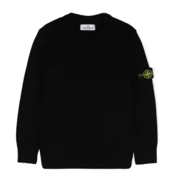 Sweter z Odpinaną Naszywką z Okrągłym Dekoltem