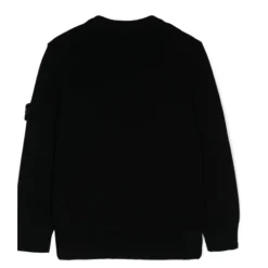 Sweter z Odpinaną Naszywką z Okrągłym Dekoltem