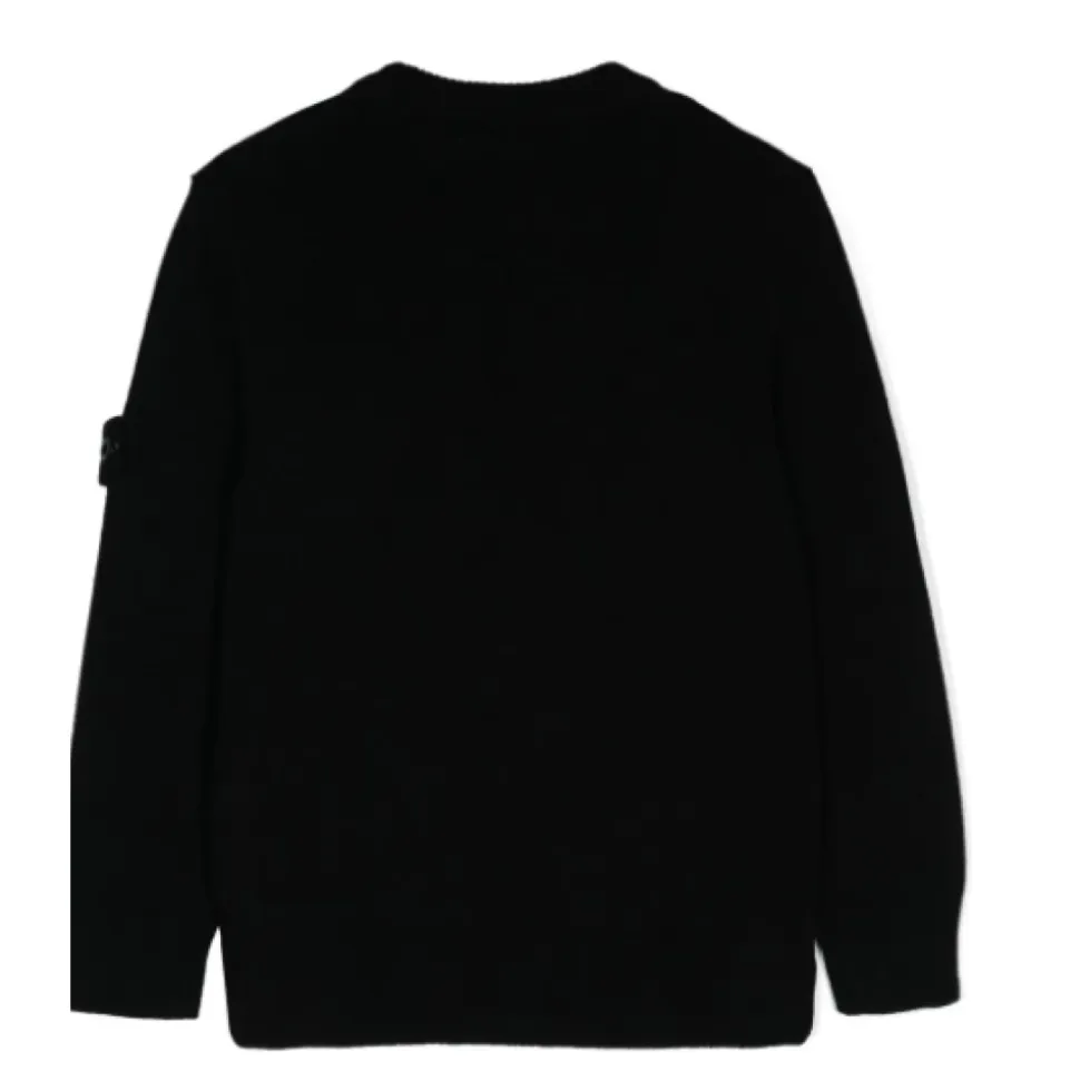 Sweter z Odpinaną Naszywką z Okrągłym Dekoltem
