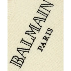 Sweter z okrągłym dekoltem i haftowanym logo