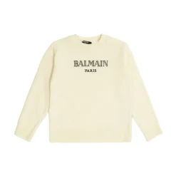 Sweter z okrągłym dekoltem i haftowanym logo