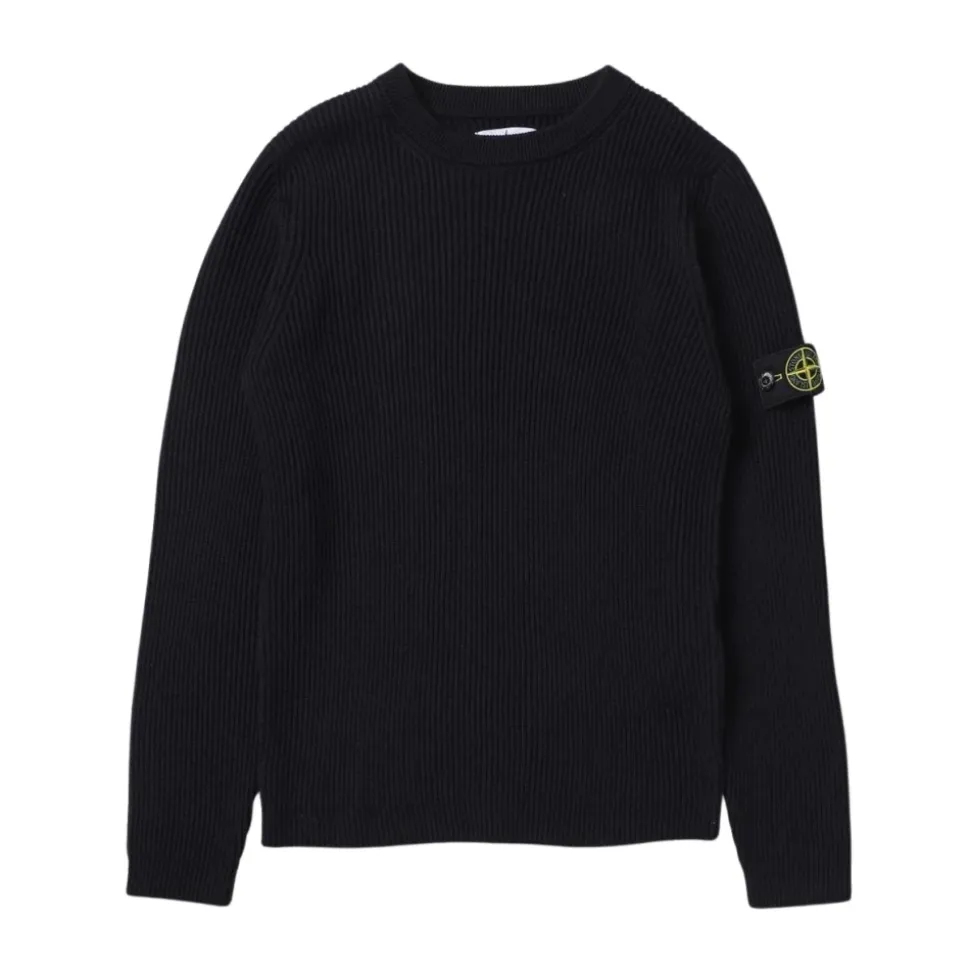 Sweter z Prążkowanej Dzianiny