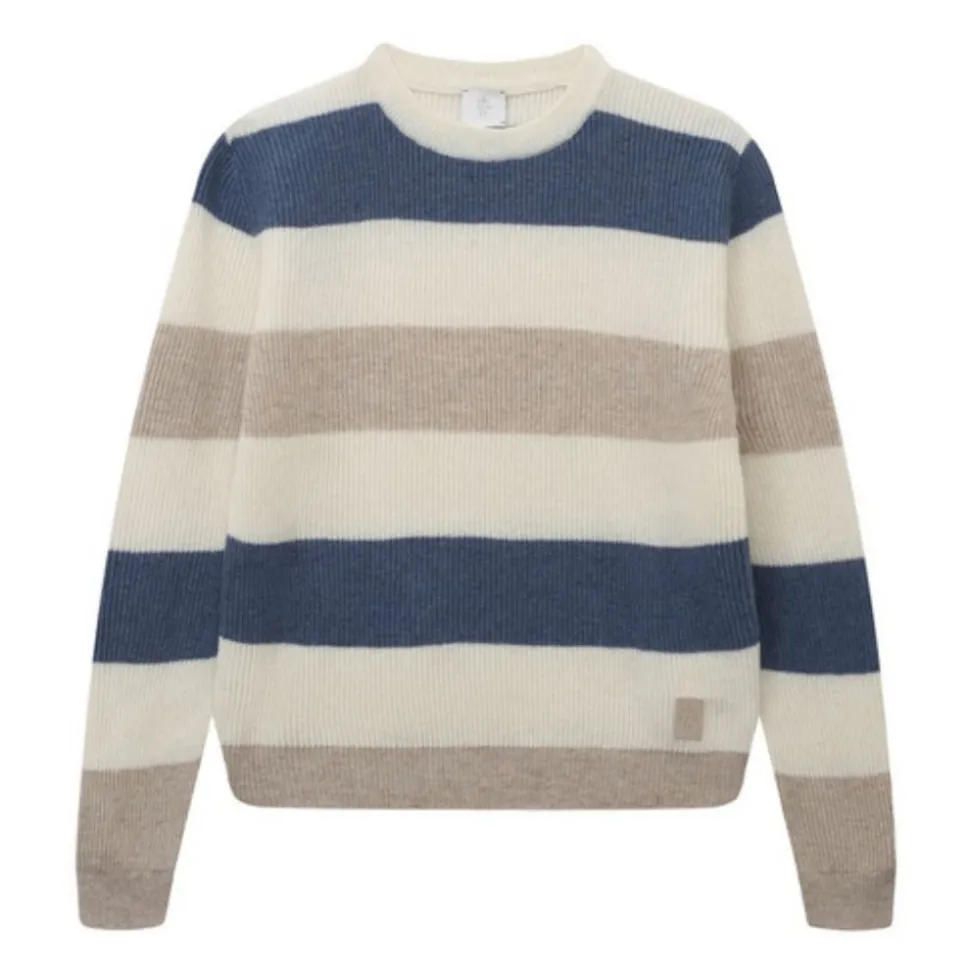 Sweter z Prążkowanym Pasem