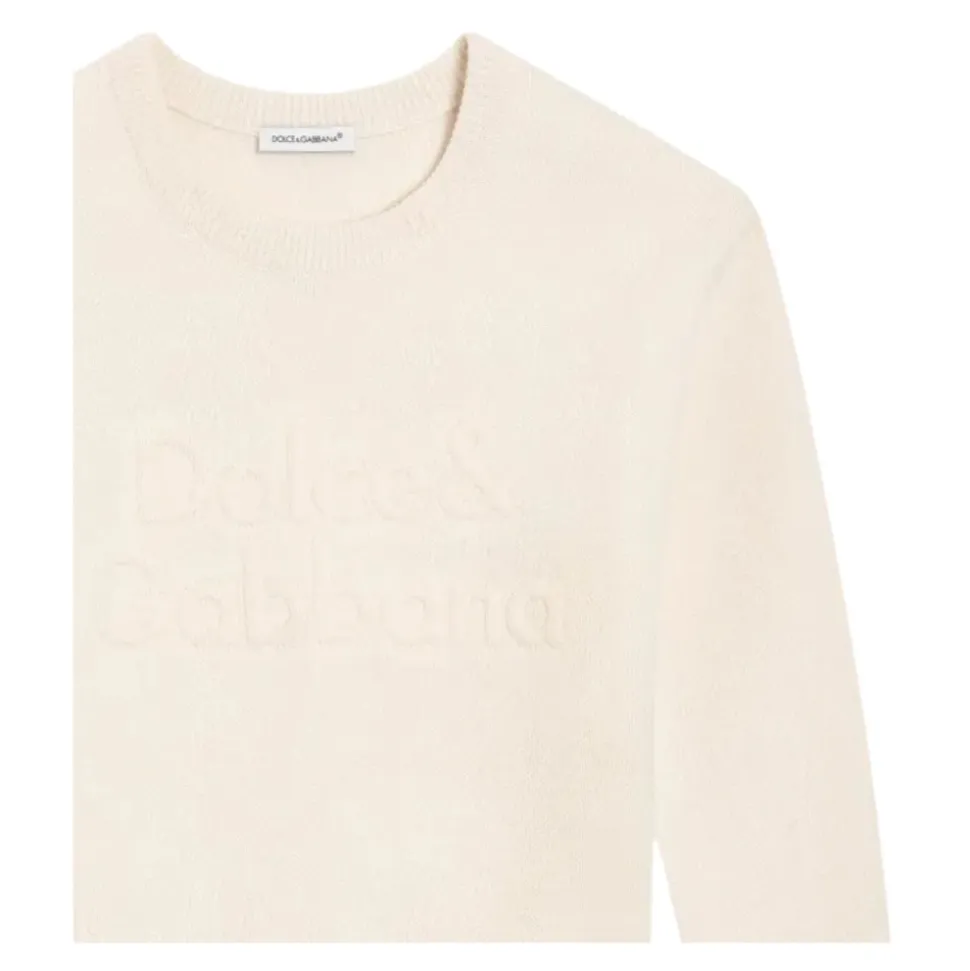Sweter z Wełny Virgin z Logo