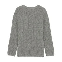 Szara Sweter w Warkocz