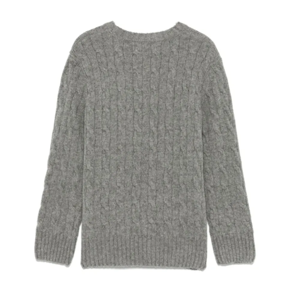 Szara Sweter w Warkocz