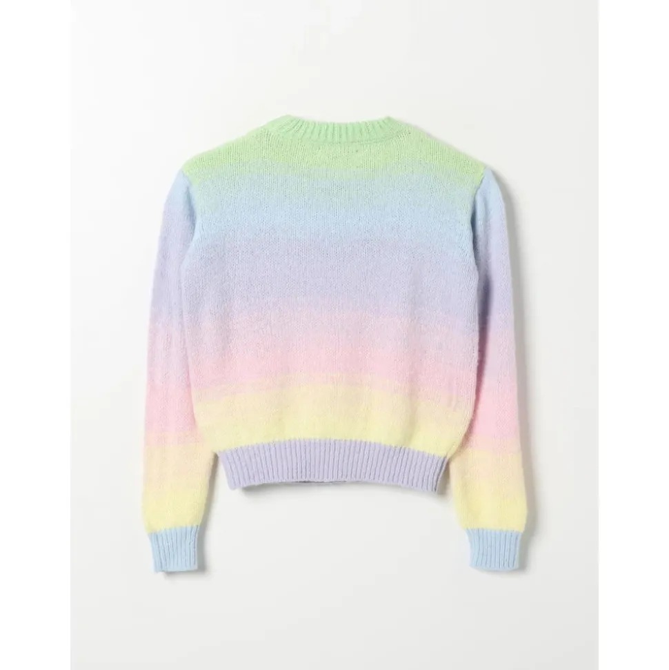 Tęczowy sweter z pastelowym ombre