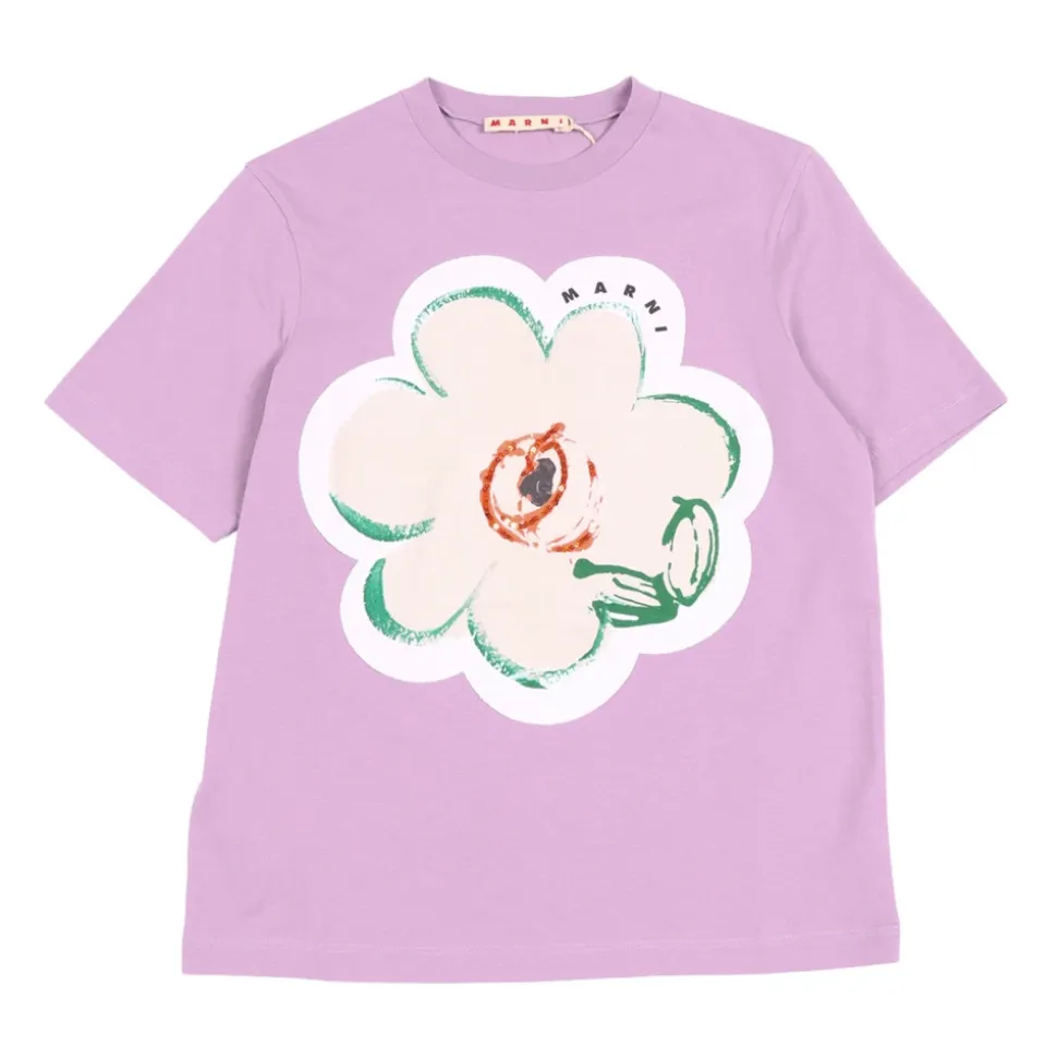 T-shirt z aplikacją kwiatu