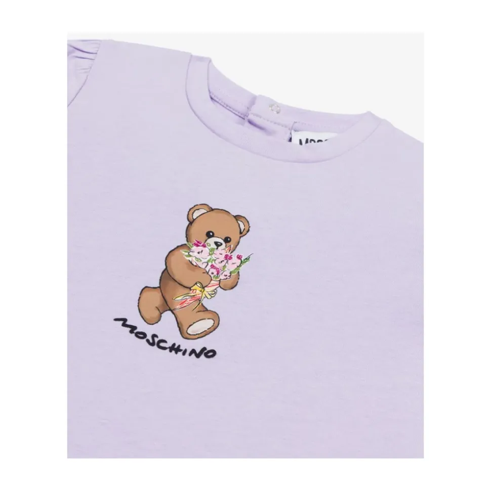 T-shirt z dżerseju bawełnianego z misiem Teddy