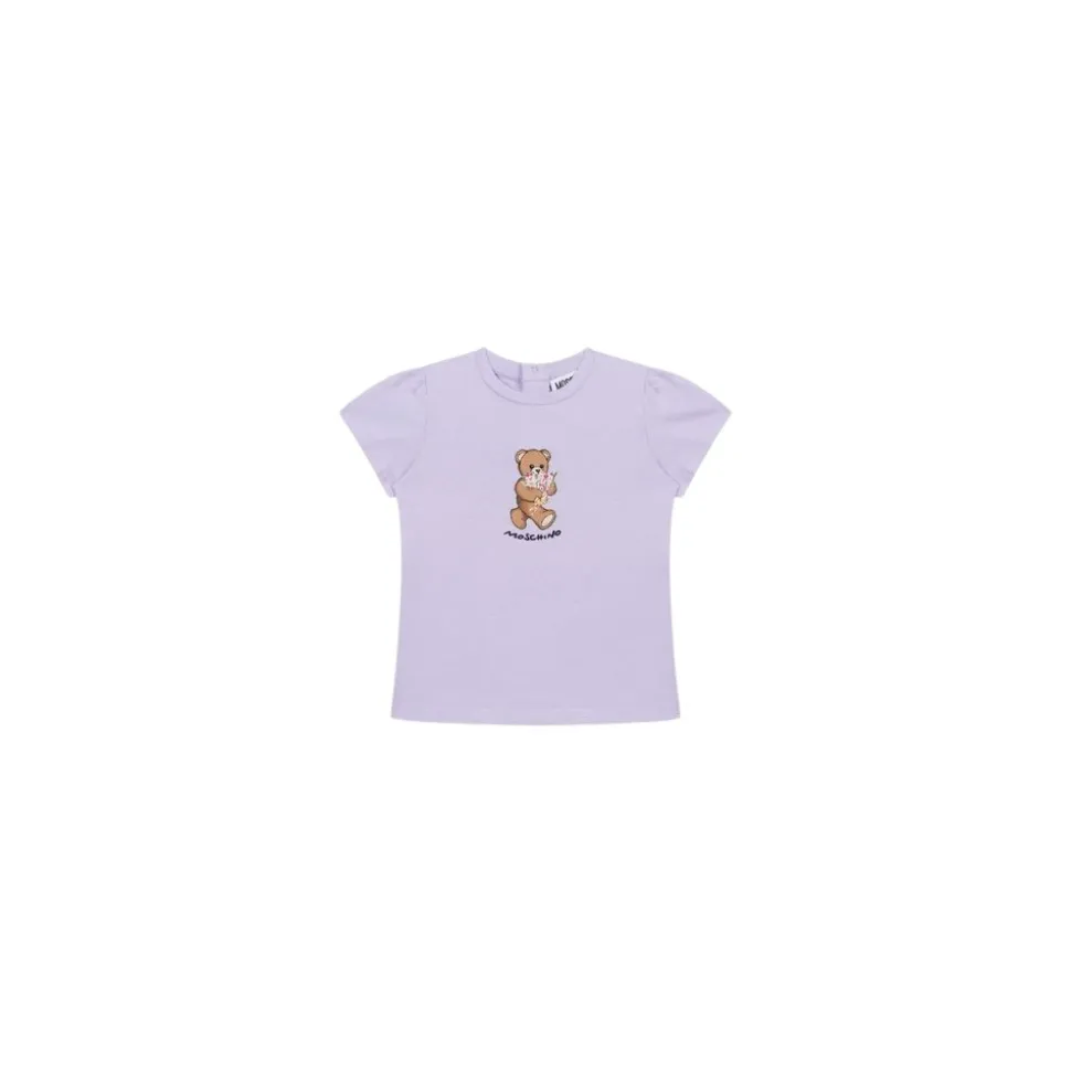 T-shirt z dżerseju bawełnianego z misiem Teddy