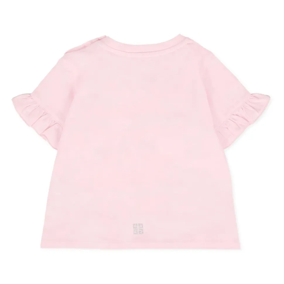 T-shirt z Krótkim Rękawem i Falbanką