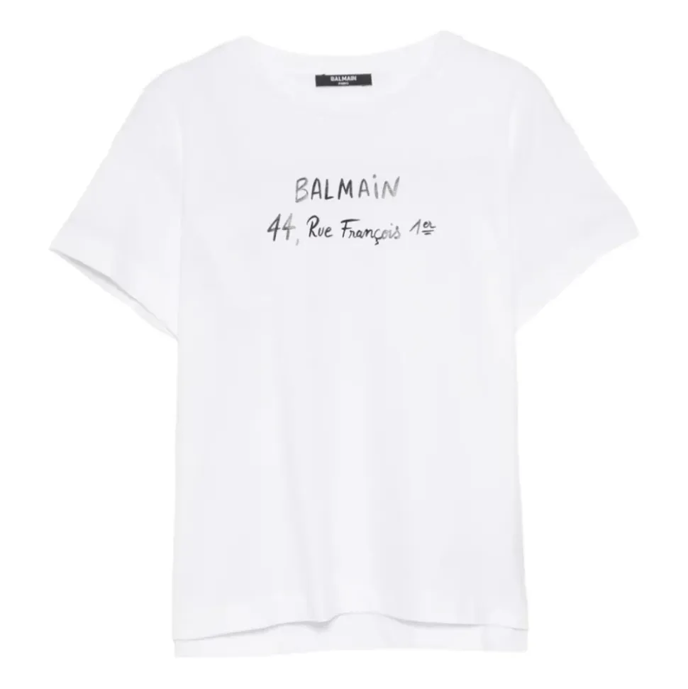 T-shirt z nadrukiem, okrągły dekolt, krótkie rękawy