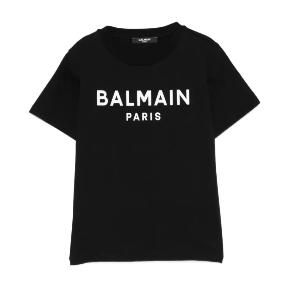 T-shirt z okrągłym dekoltem i guzikami na ramionach