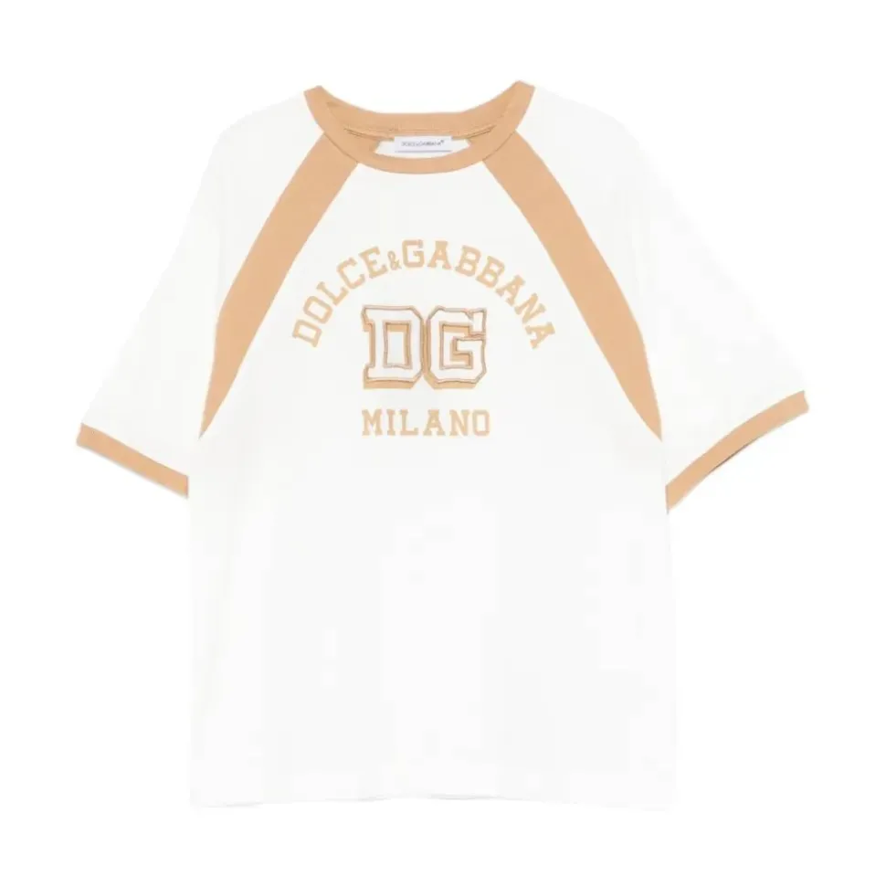 T-shirt z okrągłym dekoltem i nadrukiem logo