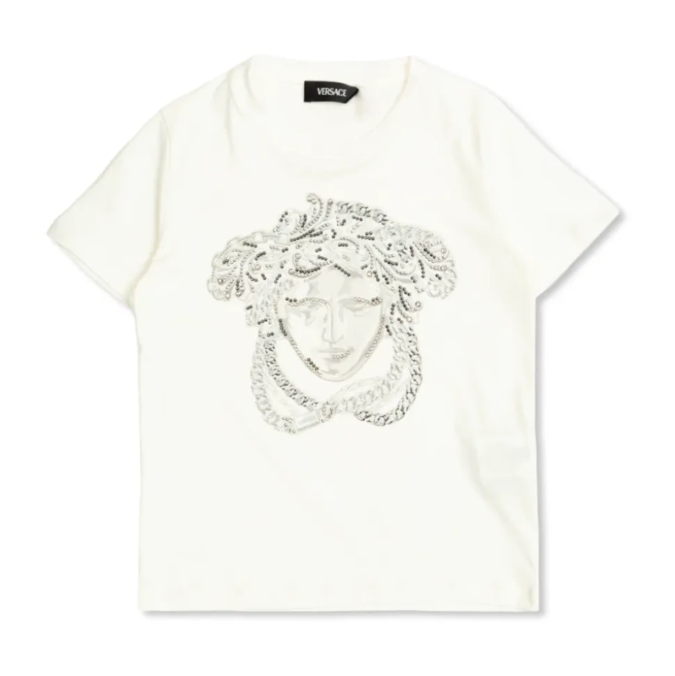 T-shirt z połyskującymi aplikacjami