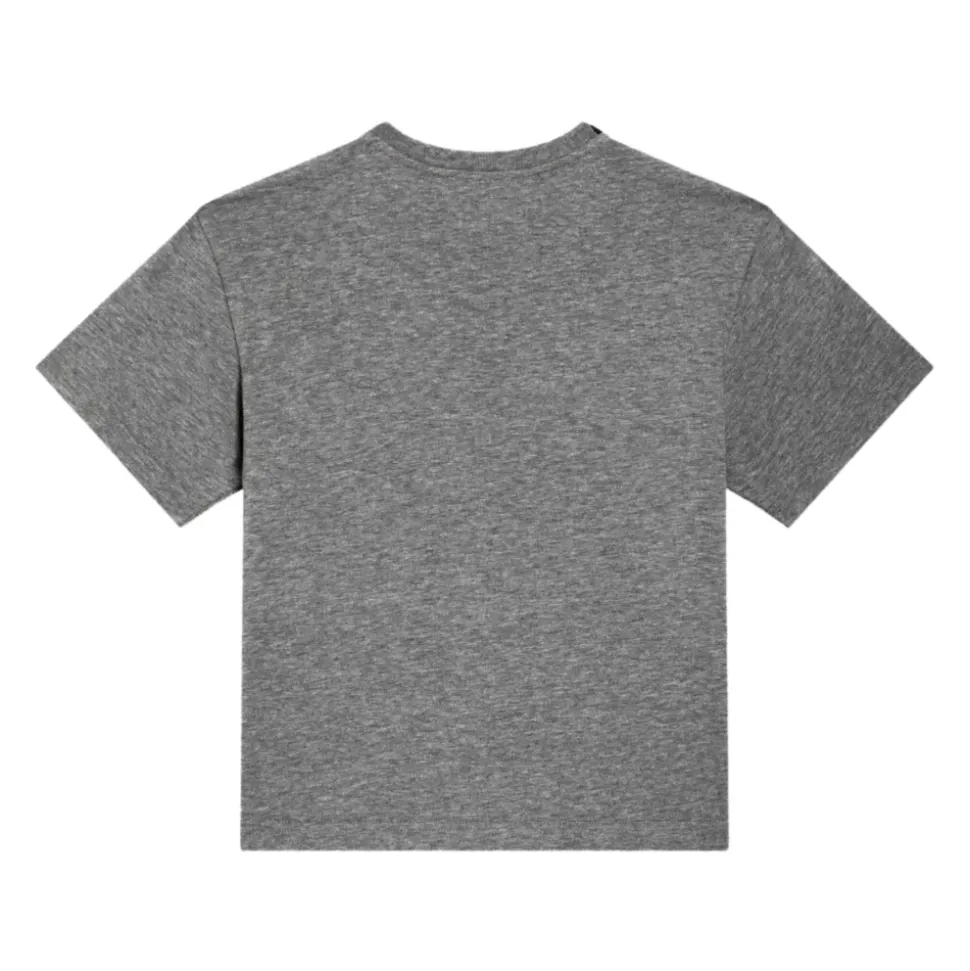 T-shirt z wytłaczanym logo przy dekolcie