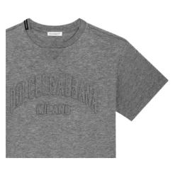 T-shirt z wytłaczanym logo przy dekolcie