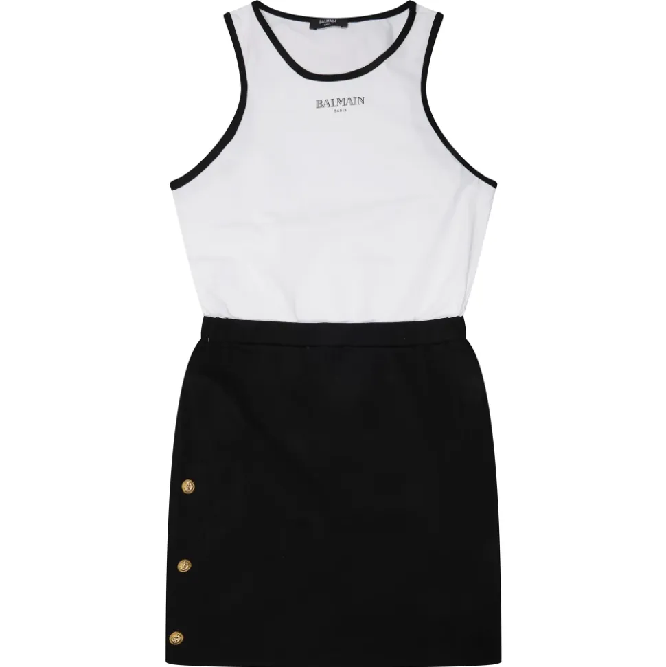 Vestito smanicato bicolor